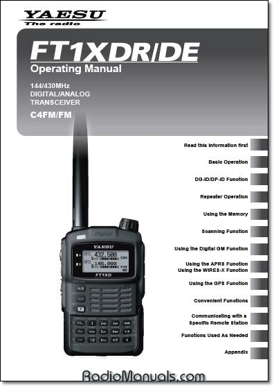 FT1XDR/DE Operating Manual
